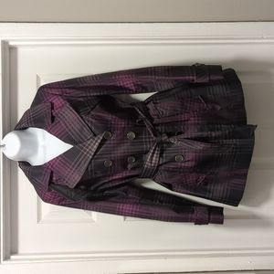 Purple and Black Trench Raincoat